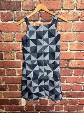 SEA NEW YORK Girls Youth Denim Apron Patchwork Dres NWT NEW 14Y